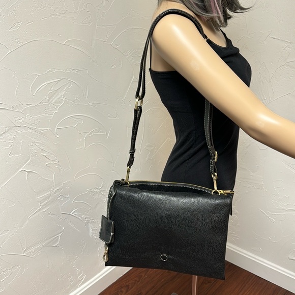 J Jill Do-It-All Crossbody Black Pebble Leather Purse - Picture 15 of 17